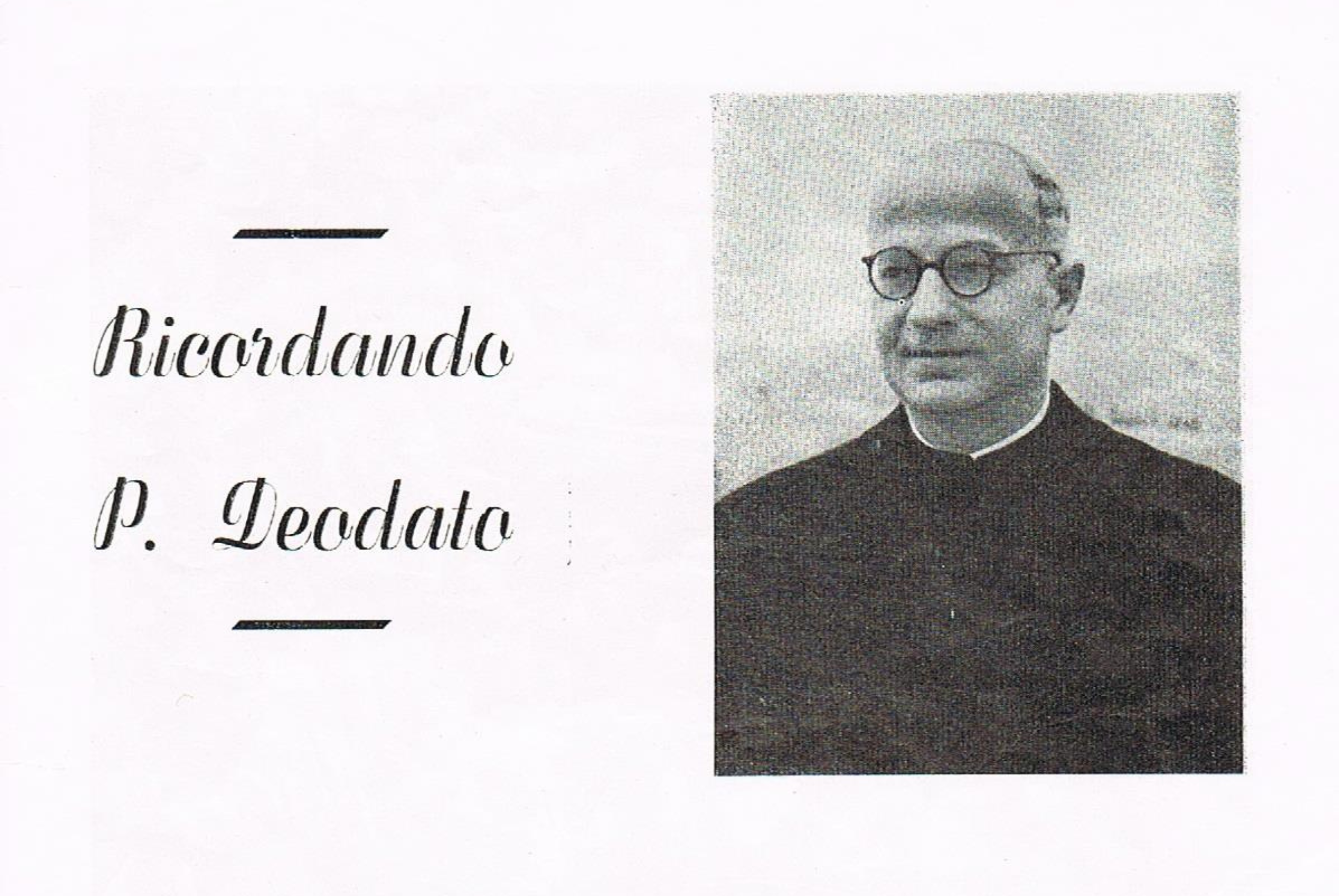 In Mussomeli, a street dedicated to Father Enrico Deodato